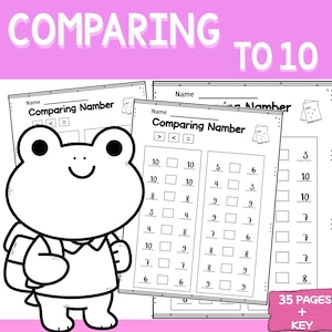 Comparing Numbers Worksheets | Greater Than Less Than Equal To Math Practice | Kindergarten 1st