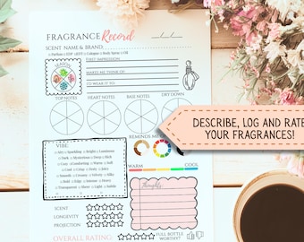 Fragrance Log Book, Perfume Tracker, Fragrance Journal, Perfume Journal, Fragrance Tracker, Printable, perfume lover gift, Digital Download