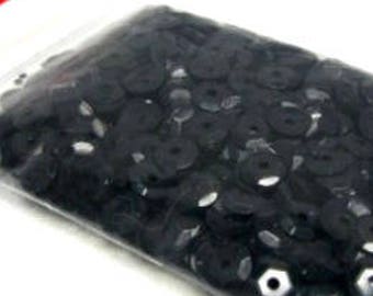 Black Sequins 20g, 7mm Sequins, Black Paillettes, Sew On Sequins, Plastic Sequins, Round Sequins, Cupped Sequins, Craft Sequins