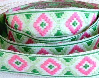 Pastel Jacquard Ribbon, Woven Trim, Jacquard Trim, Embroidered Ribbon, Decorative Ribbon, Sewing Trim, Woven Ribbon, Embroidered Trim 25mm