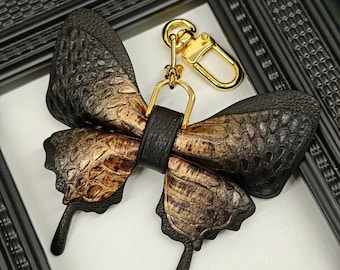 Handmade Leather Butterfly Bag Charm handbag and Purse Charm Keychain Car Mirror Pendant