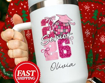 Senior 2026 Graduation Tumbler, Personalized Graduation Cup, High School Senior Gift, College Graduation Cup, Class of 2026 Tumbler