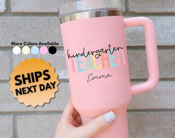 Kindergarten Teacher Tumbler, Personalized Teacher Cup, Back to School Gift, Preschool Educator Gift, Teacher Appreciation