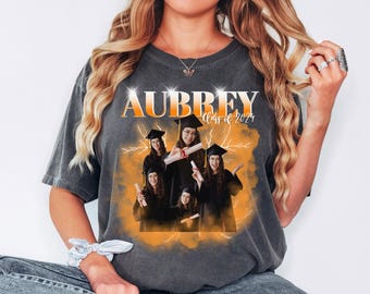 Custom Graduation Vintage Washed Shirt, Retro 90s Bootleg T-Shirt, Personalized Photo shirt, personalized bootleg vintage, Gift for Grad