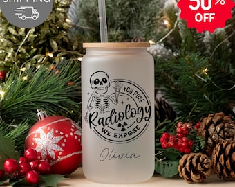 Radiology Skeleton Tumbler, Personalized Radiologist Cup, X-Ray Tech Appreciation Gift, Rad Tech Graduation Gift, Medical Field Gift Idea