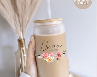 Nana  Floral 16oz Personalized Cup - Custom Name Mug - Grandmother's Day Gift - Family Love - Custom Grammy Mug - Grandmother's Day Gift