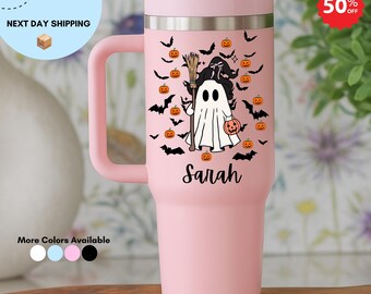 Personalized Halloween Ghost Tumbler: Custom Fall Cup
