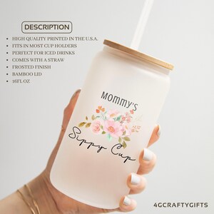 Mommy's Sippy Cup Glass Cup - Mommy's Sippy Cup - Cool Mama Cup - Funny Mom Cup - Mother's Day Cup - Funny Mama Gift - Mother's Day Gift image 3