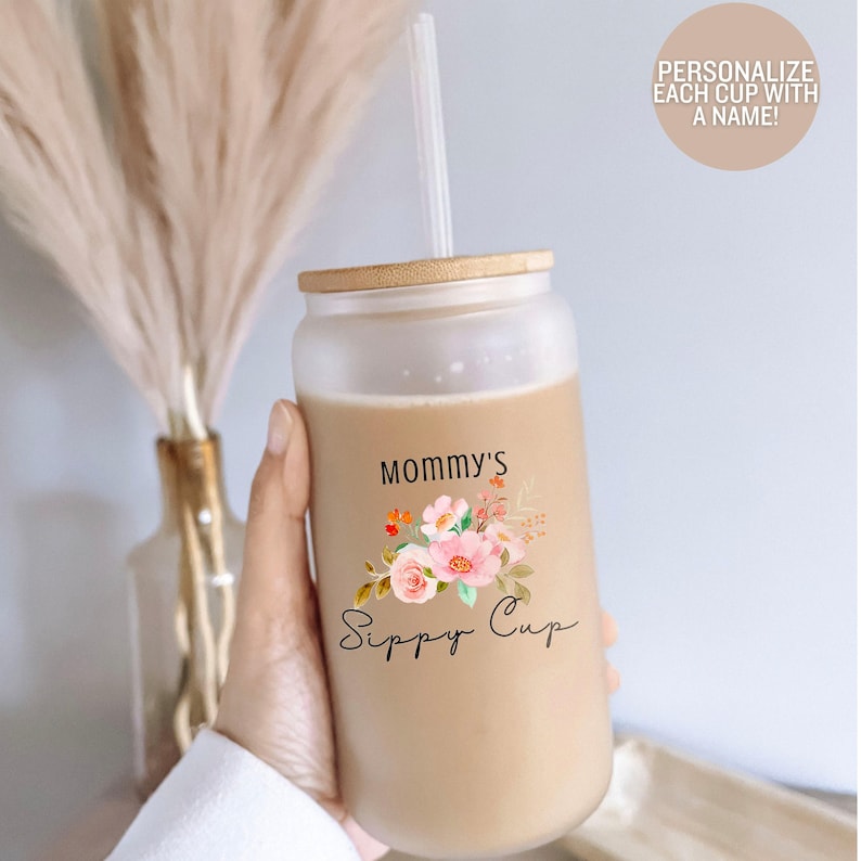 Mommy's Sippy Cup Glass Cup - Mommy's Sippy Cup - Cool Mama Cup - Funny Mom Cup - Mother's Day Cup - Funny Mama Gift - Mother's Day Gift image 1