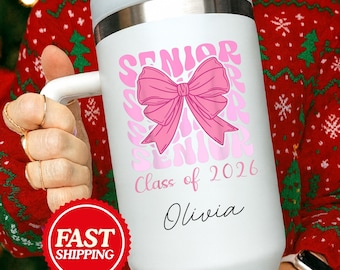 Senior Class of 2026 Personalized Tumbler, High School Graduation Cup, College Senior Gift, Custom Name Tumbler, Fast Shipping