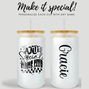 Anti Social Moms Club Glass Cup - Anti social Moms Club Cup - Moms Club Cup - Mom Cup - Anti Social Mama Cup - Anti Social Club -Mother gift image 2