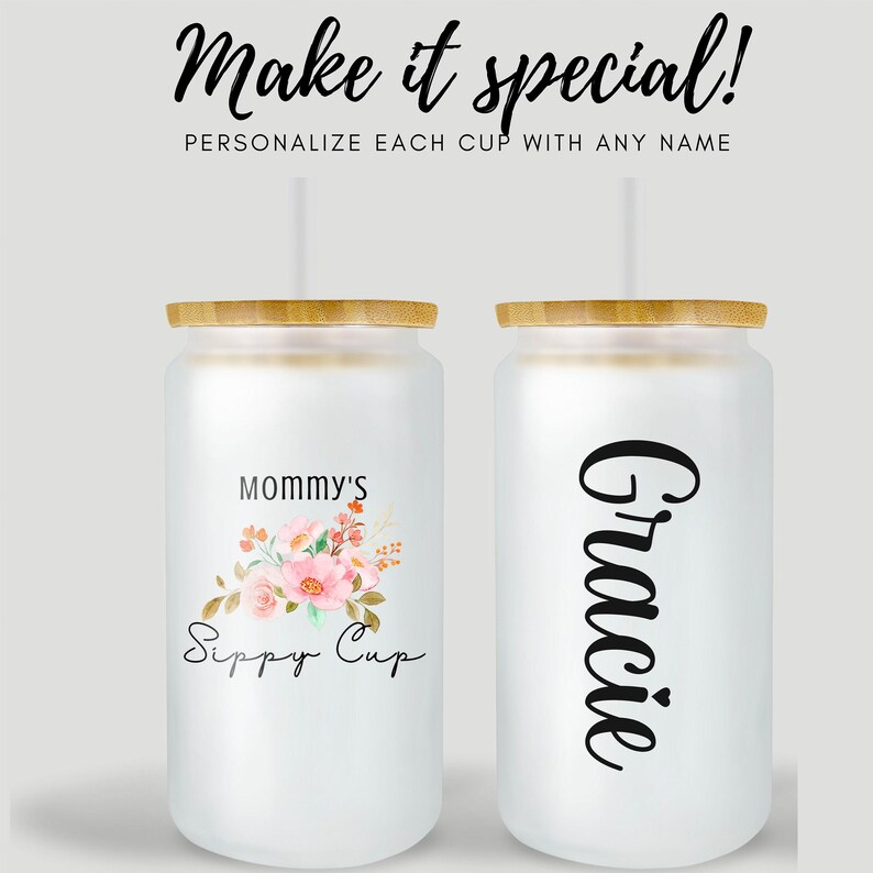 Mommy's Sippy Cup Glass Cup - Mommy's Sippy Cup - Cool Mama Cup - Funny Mom Cup - Mother's Day Cup - Funny Mama Gift - Mother's Day Gift image 2
