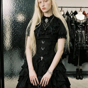 black lace dress etsy Black Lace Dress S