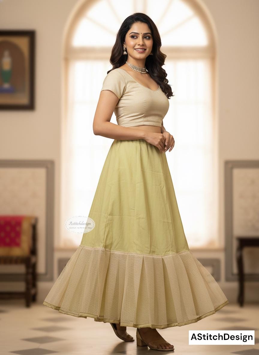 Lehenga Inner Cancan Skirt | Adjustable Tie-up Petticoat for