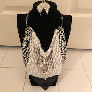 Vintage Whiting Davis mesh bib necklace