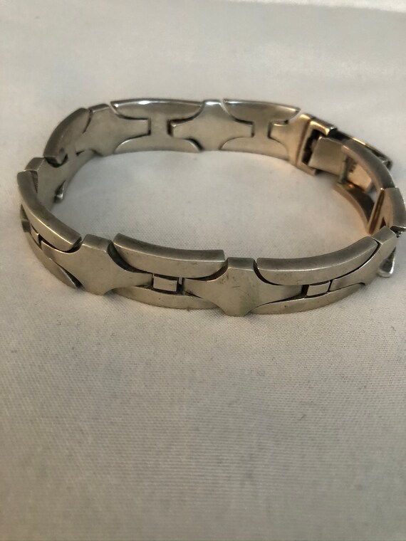 Vintage men designer sterling link bracelet - image 5