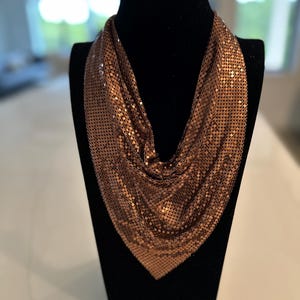Vintage Whiting Davis copper mesh bib