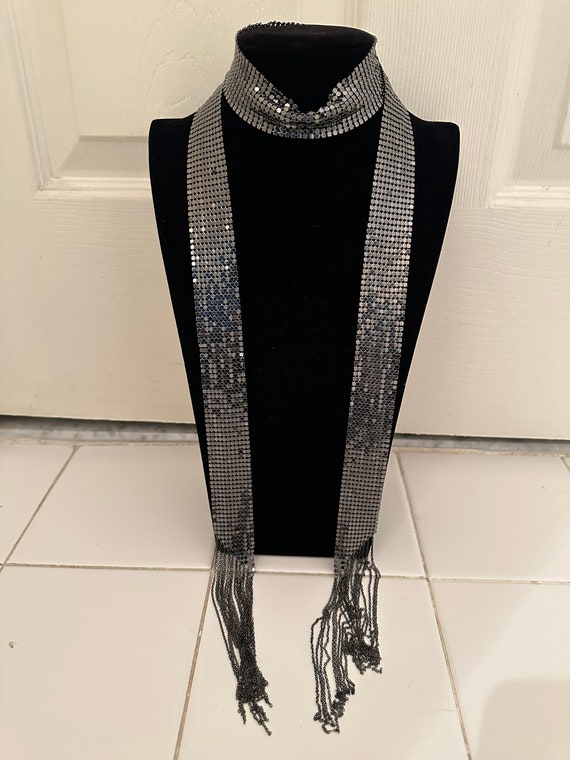 Vintage gunmetal mesh necklace