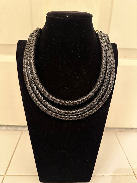 Vintage Whiting Davis black mesh necklace - image 5