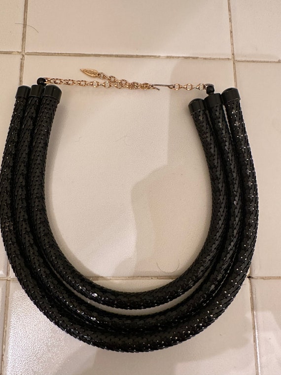 Vintage Whiting Davis black mesh necklace - image 8