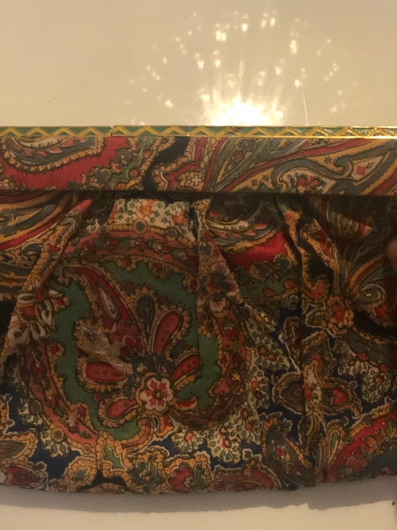 Vintage enamel silk Koret purse - image 3