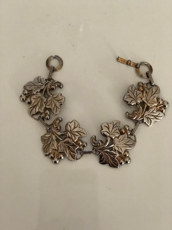 Vintage sterling flower bracelet