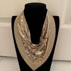 Vintage Whiting Davis mesh bib necklace
