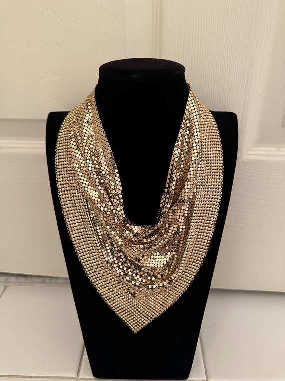Vintage Whiting Davis mesh bib necklace