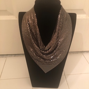 Vintage Paula Abdul bronze mesh bib