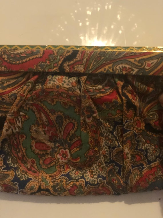 Vintage enamel silk Koret purse - image 9