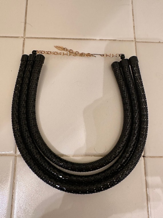 Vintage Whiting Davis black mesh necklace - image 7