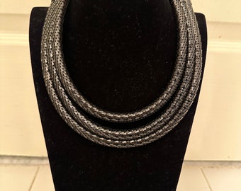 Vintage Whiting Davis black mesh necklace