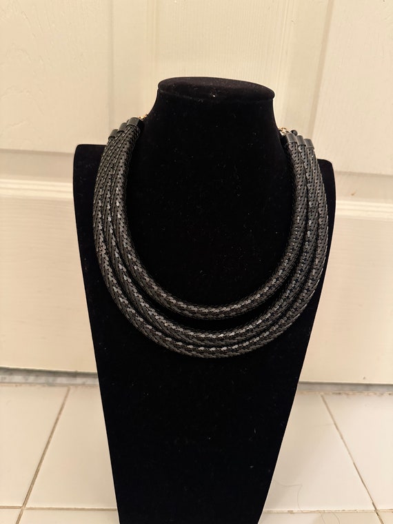 Vintage Whiting Davis black mesh necklace - image 2
