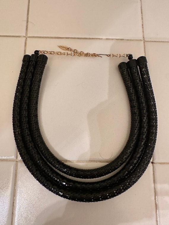 Vintage Whiting Davis black mesh necklace - image 6