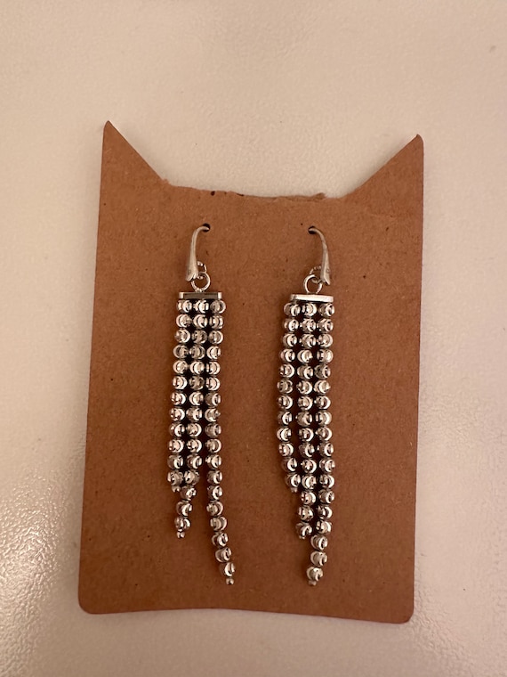 Vintage sterling silver chain earrings
