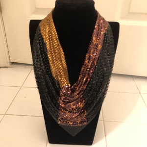 Vintage Whiting Davis mesh bib necklace