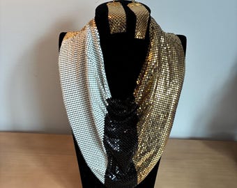 Raro set vintage di bavaglino in rete Whiting Davis