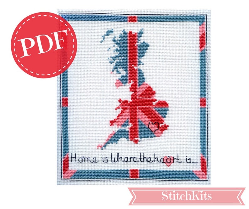 Home is Where the Heart Is Cross Stitch Pattern PDF File - Etsy UK