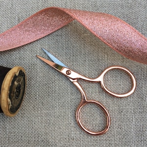 Mini Rose Gold Embroidery Scissors. 6.5 cm needle craft scissors. Rose Gold Scissors. Small Embroidery Scissors. Embroidery Gift Idea. image 1