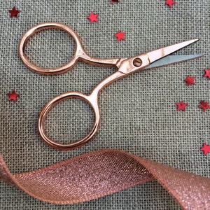 Mini Rose Gold Embroidery Scissors. 6.5 cm needle craft scissors. Rose Gold Scissors. Small Embroidery Scissors. Embroidery Gift Idea. image 3