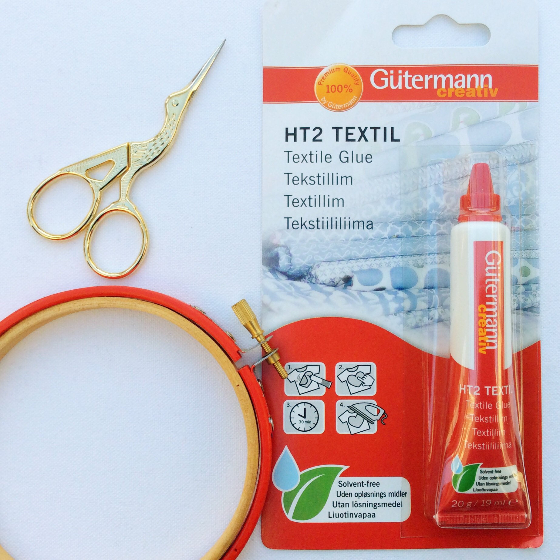 30g Gutermann Sewing HT2 Textile Fabric Glue Solvent-free Wash & Dry Clean  Craft 