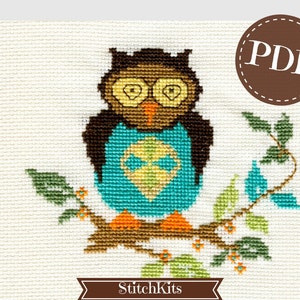 Knight Owl, PDF cross stitch patten
