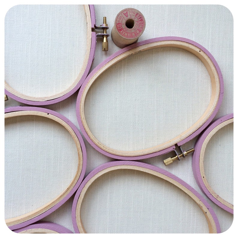 Mini oval wooden embroidery hoop frames. 3x5 inch. hand Etsy