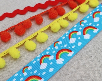 Sky Blue Rainbow Ribbon, 5 meters