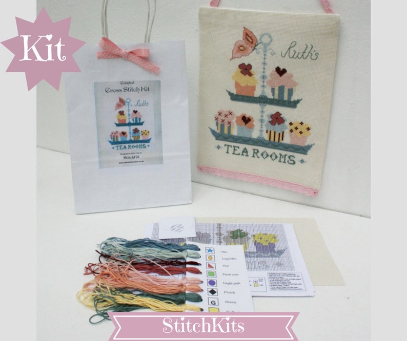Butterfly Tea Room Cross Stitch Sampler Kit