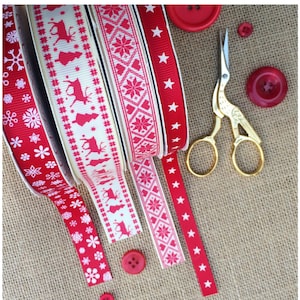 Christmas Ribbon. Four Seasonal designs. 3 meter lengths