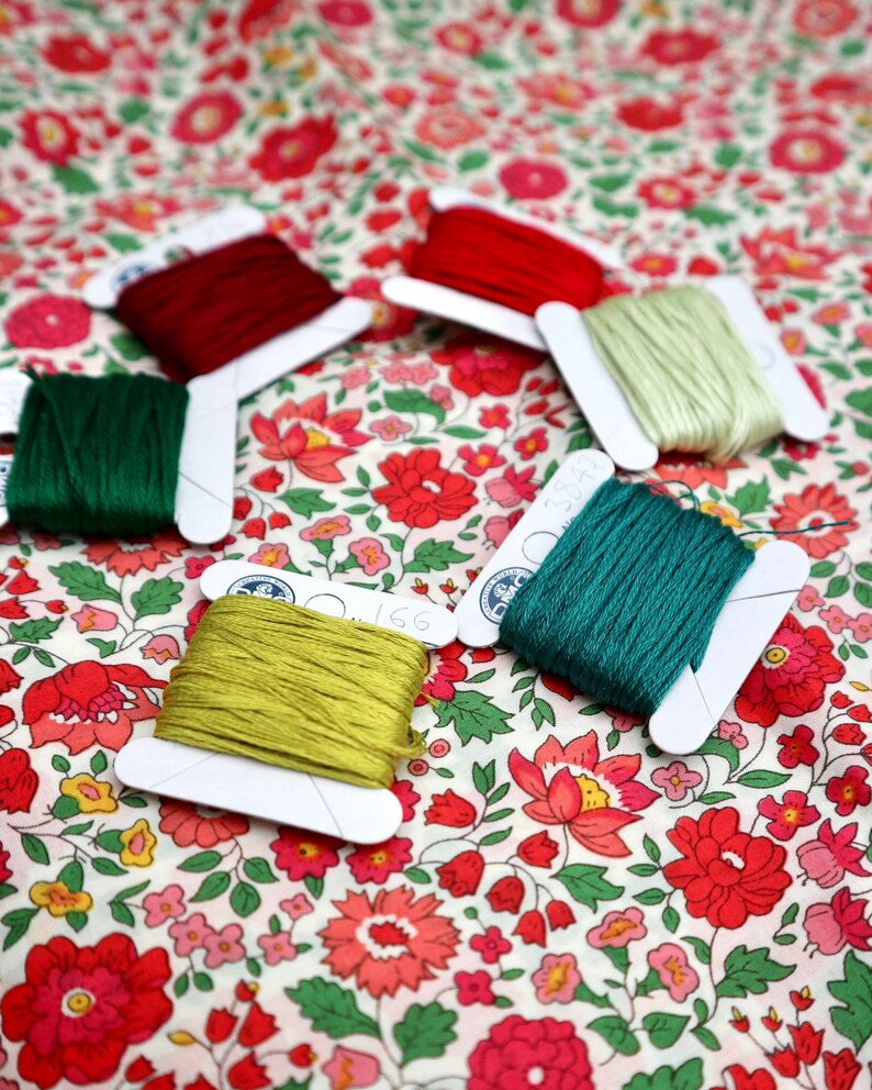 DMC Embroidery Thread Set. Christmas Embroidery Colour Palette. - Etsy