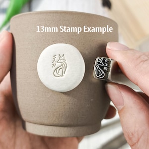 Mini Metal Pottery Stamp | Tiny Clay & Ceramic Stamp Tool | Custom Signature for Fine Pottery Work