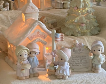 Precious Moments Sugar Town - School House Figurine - Retired figurines - 1997 Heather - Aunt Bulah & Uncle Sam - Aunt Cleo - Merry Go Round