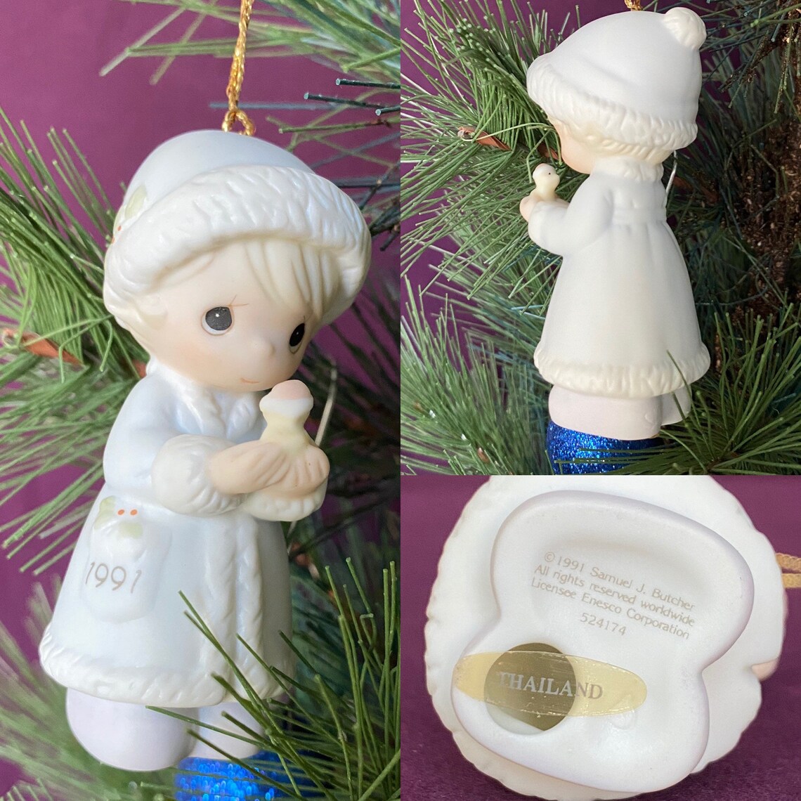 Precious Moments Annual Ornament 1988 1992 Vintage Etsy